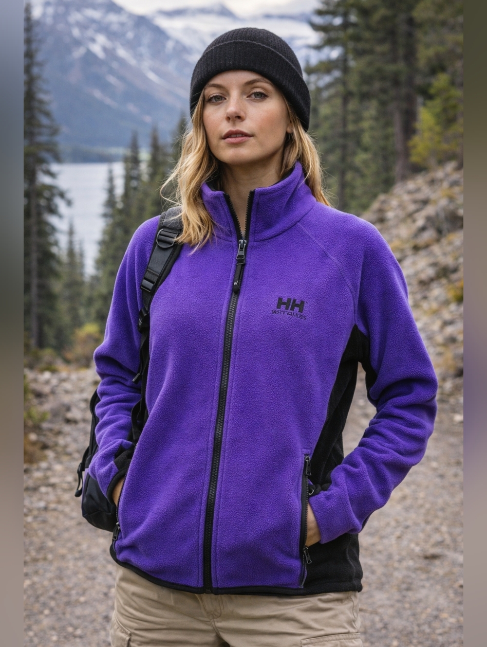 Helly Hansen Fleece Jacket Purple Full Zip Outdoor Lightweight Women’s Medium